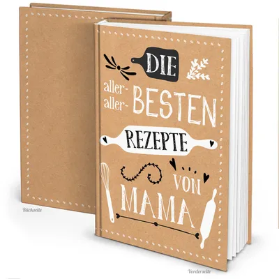 Produktbild von Rezeptbuch REZEPTE VON MAMA - DIN A4 leeres Buch zum Selberschreiben als Geschenk für Kinder - Familienrezepte