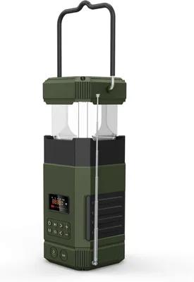 Image de Lampe de camping LED rechargeable avec enceinte Bluetooth et radio solaire