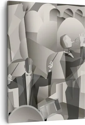 Produktbild von Bild auf Leinwand - Leinwandbild - Einteilig - Jazz Musik Musiker - 50x70cm - Wand Bild - Wanddeko - Wandbilder - Leinwanddruck - Wanddekoration - Leinwand bilder - Wandbild - PA50x70-4119