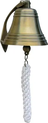 Image de Cloche de bateau, cloche murale, laiton antique, décoration maritime, Ø = 13 cm.