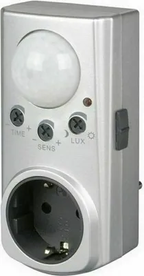 Produktbild von REV Zwischenstecker Adapterstecker Steckdose mit Bewegungsmelder silber E7-15