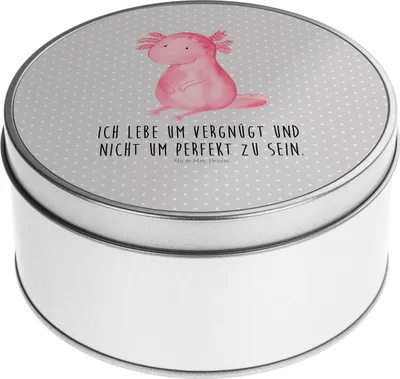 Produktbild von Mr. & Mrs. Panda zuckerdose Axolotl Niedlich - Grau Pastell - Geschenk, Blechdose, Vorratsbehälter, Lebensweisheit, Freundin, Fröhlich, Teedose, Dose, Keksdose, Liebe