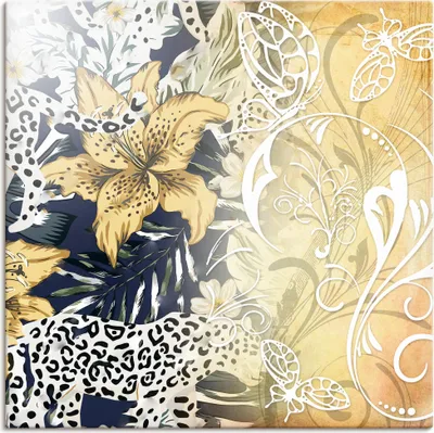 Produktbild von ARTland Leinwandbild Blume, Illustration Größe: 50x50 cm