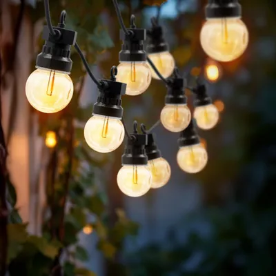 Produktbild von 1.07 Outdoor Party Lights mit 20 Leuchten - Länge ca. 9,5m - Party Lichterkette außen in warmweiß