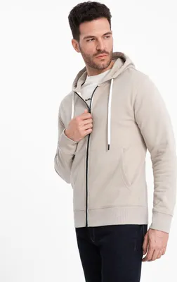 Produktbild von Ombre Clothing Sweatshirt mit Reißverschluss für Männer Uniuni hell beige L