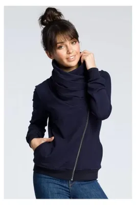 Productafbeelding van BeWear dames fleecejack met rits, model Bunlemphius, kleur marineblauw, maat M