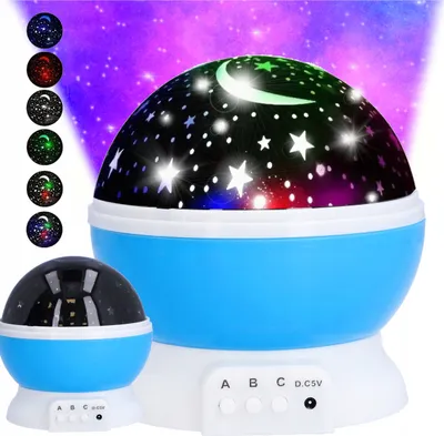 Produktbild von Rotierender Stern Projektor 4W Led Usb/Batterie Aaa Nachtlicht Für Kinder
