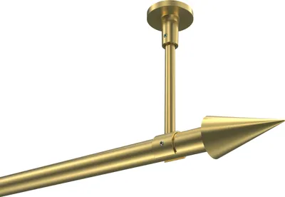 Produktbild von Interdeco Gardinenstange / Vorhangstange Messing-Optik, Typ Sonette Savio (Kegel) ohne Ringe, Deckenmontage, 20 mm Ø 1-läufig, 420 cm