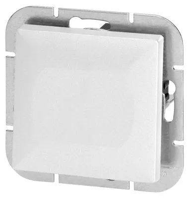 Image de Interrupteur mural simple encastré, 10A, finition blanche mate