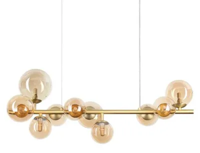 Produktbild von Moderner Hängekronleuchter Perlage Metall Messing 10 Lichter G9 15W 3000K