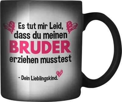 Produktbild von Trendation - Lieblingskind Muttertag Vatertag Farbwechsel Zauber-Tasse Geschenk Kinder Sohn Tochter Mama Farbwechsel Zauber-Tasse Spruch (Schwarz)