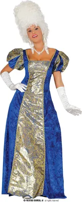 A woman wearing a historical costume.