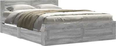 Immagine prodotto di vidaXL Giroletto con testiera grigio Sonoma 120x200 cm Materiale a base di legno