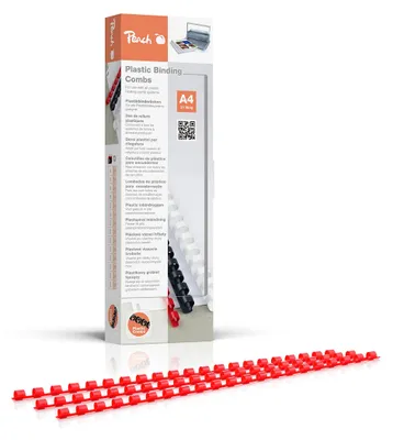 Produktbild von Peach Plastikbinderücken A4-6mm - 25 Blatt - 1000 Stück - rot - PB4060-03