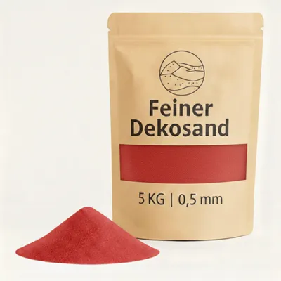 Productafbeelding van Deko-Sand 5 kg, ronde korrels, diameter 0,5 mm. Geschikt voor het vullen van vazen en andere glazen objecten, als decoratief vulmateriaal