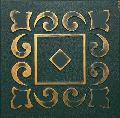 A close-up, top-down view of a decorative wall or ceiling panel with a retro/vintage design.