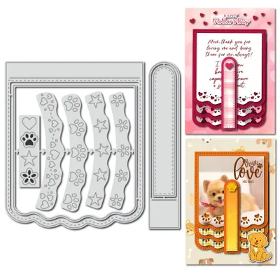5 Metall-Schneidematrizen, Stufenweise, für Scrapbooking