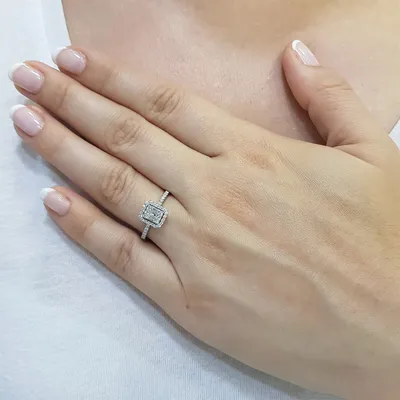 Produktbild von 0,33 Carat Baguette Diamant Ring 14 Karat Weißgold - 48 (15,30 mm)