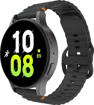 Produktbild von Cazy Uhrenarmband geeignet für Samsung Galaxy Watch Band (ActiveFlex) – Smartwatch-Armbänder – Universelles Armband geeignet für Samsung Galaxy Watch 7 / Watch 6 / Watch 5 / Watch 4 / Watch FE - Schwarz