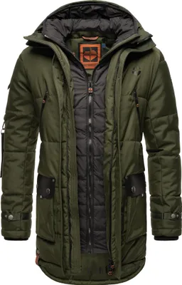 Obrázok produktu pre Stone Harbour teplé Herren Winterjacke Parka Outdoor Luxus Doppel Kapuze Tahaa Olive Gr. 46 - S