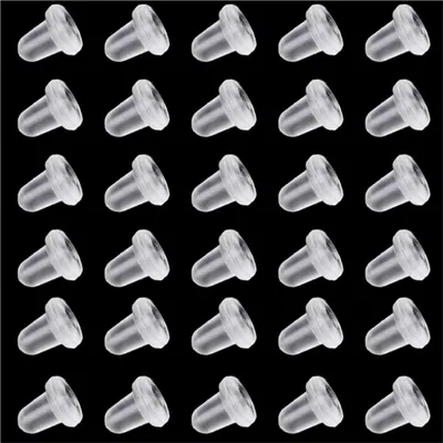 Produktbild von Silikon Ohrring Stopper Ohrringverschlüsse ohrring stecker verschluss aus Transparent für Damen, zum Basteln(300 Stück,Größe 4 * 4 mm)