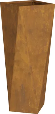 Image de vidaXL Bac à plantes 2 pcs Rouillé 30 x 30 x 75 cm Acier résistant aux intempéries