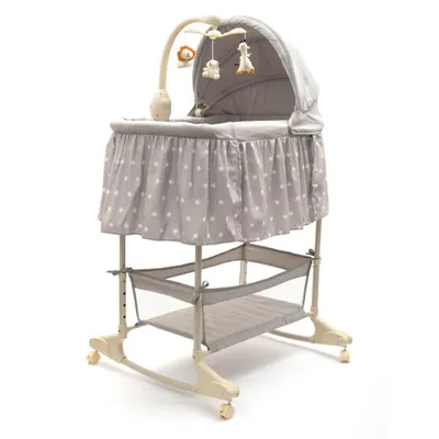 Zdjęcie produktu dla Wielofunkcyjna Kołyska Niemowlęca New Baby Gwiazdki Szara