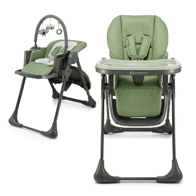 Immagine prodotto di Kinderkraft TUMMIE Seggiolone pappa 2-in-1 reclinabile regolabile 7 livelli Verde