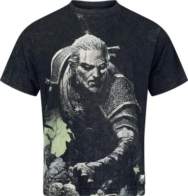 Produktbild von The Witcher T-Shirt Herren Geralt grau Fan-Merch, Gaming 100% Baumwolle S