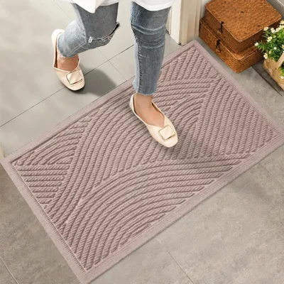 Obrázok produktu pre Podlahová rohož 40 x 60 cm, vhodná do interiéru aj exteriéru, hnedá, protišmyková, umývateľná, vodoodolná
