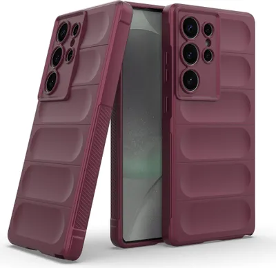 Produktbild von Handy Hülle für Samsung Galaxy S25 Ultra Grip Case Cover Schutzhülle Softgrip Farbe: Burgunder Rot