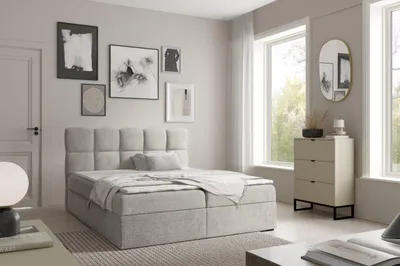 Produktbild von YOURHOUSE24 Boxspringbett s, Doppelbett mit Bonell-Matratze + Topper (Farbe: Coral 85, Größe: 160x200 cm)