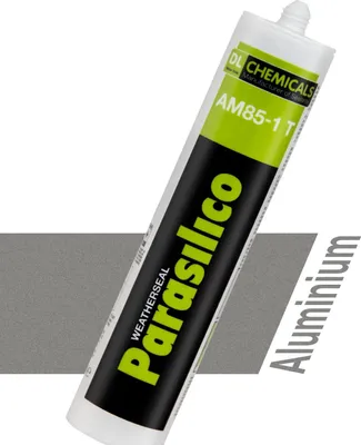 Produktbild von Sanitär Silikon Parasilico AM-85 – neutralvernetzender Silikon-Dichtstoff, schimmelhemmend & dauerelastisch, für Bad & Küche, innen & außen, UV- und witterungsbeständig (1x Kartusche, Aluminiumsilber (Metallic))