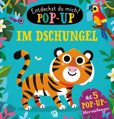 Produktbild von Im Dschungel - Entdeckst du mich? Pop-up-Buch - Pappbilderbuch mit bunten Pop-ups und lustigen Reimen