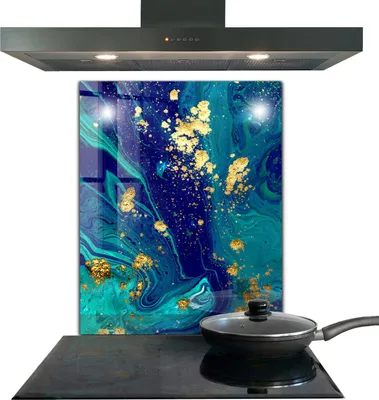 Produktbild von Spritzschutz aus Glas Küchenrückwand - Wandschutz für Herd und Spüle - 60x80 cm - Kunst Moderne Abstraktion