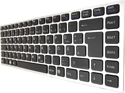Produktbild von DEUTSCHE - schwarz mit silber Rahm + backlit Tastatur für Sony Vaio PCG-51113M