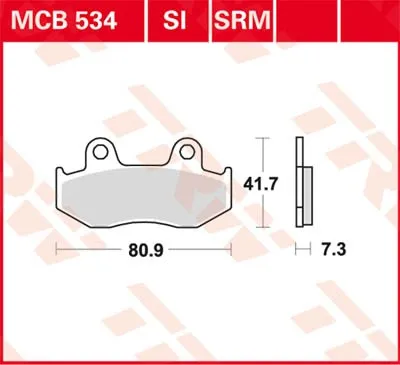 Obrázok produktu pre TRW Plaquette de frein Trw Sinter Mcb 534 Si