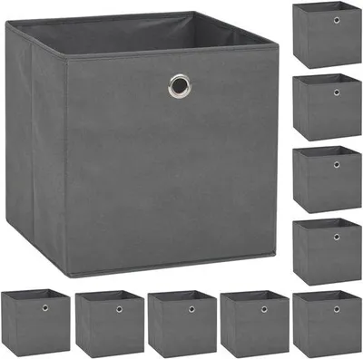 Produktbild von Famanu Aufbewahrungsboxen Set 10 Stück - 32x32x32 cm, Grau