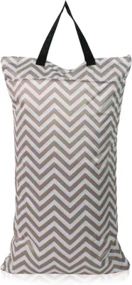 Immagine prodotto di Borsa idrorepellente - Pannolini lavabili - Borsa capiente per pannolini bagnati - Borsa impermeabile per pannolini con doppia tasca a sbalzo - Ideale per palestra, spiaggia e piscina - 005 a righe 40x70 - Alla moda - Pratica da usare