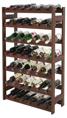 Immagine prodotto di Scaffale portabottiglie Relaxdays, 42 bottiglie, legno di noce, 102x63x25 cm, portabottiglie per vino rosso e bianco, scaffale per bottiglie, marrone scuro