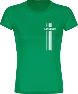 Produktbild von multifanshop Damen T-Shirt - Hannover - Streifen, grün, Größe L