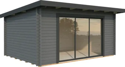 Produktbild von Gartenhaus Palmako Lea 14,2 m² Slide inkl. Fußboden 494 x 402 cm dunkelgrau-anthrazit