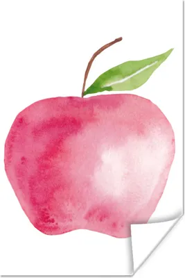 Produktbild von MuchoWow® Poster Apfel - Farbe - Weiß 120x180 cm - Kunstposter