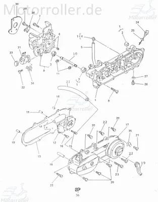 Produktbild von Adly Variomatikdeckel links außen Scoody 50 2 50ccm 2Takt Motorroller.de Getriebegehäusedeckel Variodeckel Seitendeckel Getriebedeckel Scooter AT 50 2