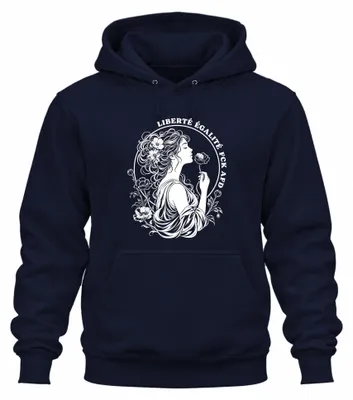 Obrázek produktu pro Mikina s potiskem "Liberté, Égalité", sarkastický motiv, tmavě modrá, velikost L