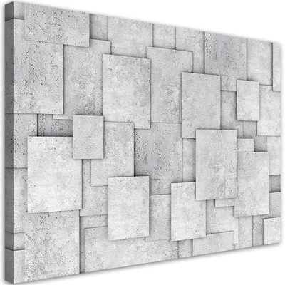 Immagine prodotto di Quadro su tela, Astrazione in calcestruzzo geometrico - 100x70