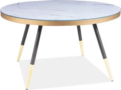 Produktbild von Couchtisch Vega B VEGABBC Marmor weiß / schwarz - Gold