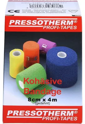 Produktbild von Pressotherm Kohäsive Bandage 8cmx4m blau, 1 St BIN