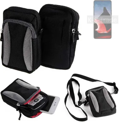 Produktbild von K-S-Trade Holster Schutz Hülle kompatibel mit Motorola ThinkPhone Handy Hülle Gürteltasche Umhängetasche mit Zusatzfach schwarz