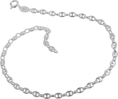 Produktbild von SILBERKETTEN STORE Fußkette Kaffeebohne 3,3mm - 925 Silber, Länge wählbar von 23-30cm - 30cm